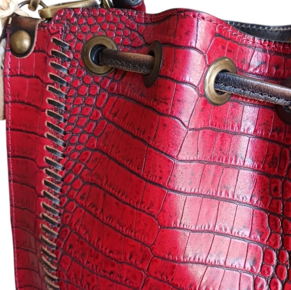 Freebird Mila Red Croco Tassel Satchel Bag RARE - Picture 6 of 15